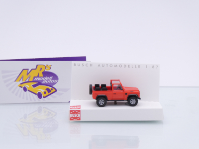 Preview: Busch 54390 # Land Rover Defender '90 Cabriolet " rot " 1:87