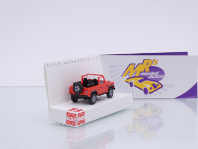 Preview: Busch 54390 # Land Rover Defender '90 Cabriolet " rot " 1:87