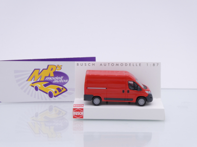 Preview: Busch 54601 # Fiat Ducato Kastenwagen Baujahr 2014 " orangerot " 1:87