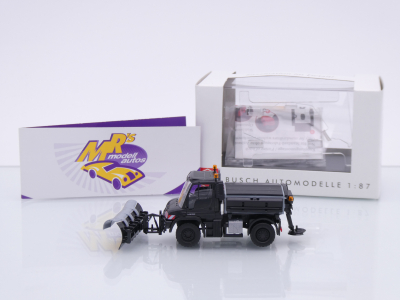 Preview: Busch 50933 # Mercedes-Benz Unimog U430 Winterdienst 2018 " schwarz " 1:87