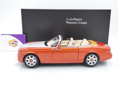 Preview: Kyosho 08871P # Rolls-Royce Phantom Drophead Cabrio Baujahr 2007 " orangemetallic-mattsilber " 1:18