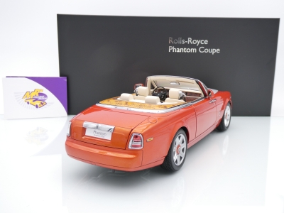 Preview: Kyosho 08871P # Rolls-Royce Phantom Drophead Cabrio Baujahr 2007 " orangemetallic-mattsilber " 1:18