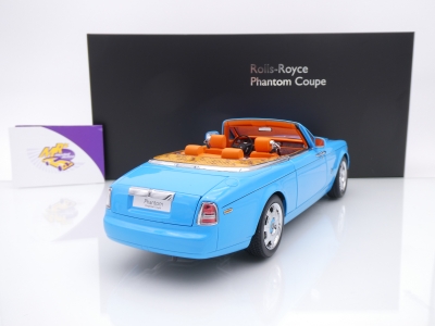 Preview: Kyosho 08871BL # Rolls-Royce Phantom Drophead Cabrio Baujahr 2007 " babyblau " 1:18