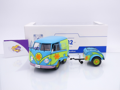 Preview: Solido S1810904 # VW Volkswagen T1 Kool Kombi mit Anhänger " Scooby Doo " 1:18
