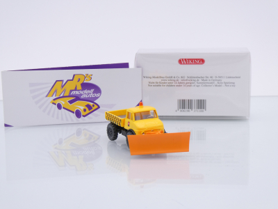 Preview: Wiking 0371 10 # MB Unimog U 406 + Schneepflug Baujahr 1963-75 " PTT Schweiz " 1:87