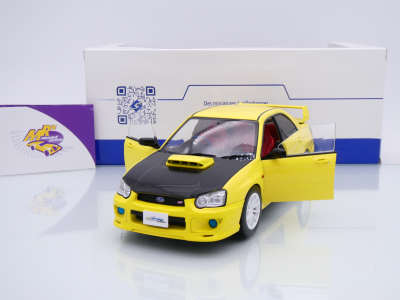 Preview: Solido S1812302 # Subaru Impreza WRX STI Baujahr 2003 " gelb-schwarz " 1:18