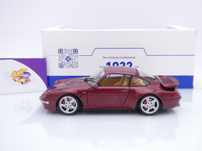 Preview: Solido S18010102 # Porsche 911 993 Turbo Baujahr 1997 " dunkelrotmetallic " 1:18