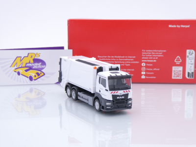 Preview: Herpa 319010 # MAN TGS NN Pressmüllfahrzeug weiß " FAUN VARIOPRESS " 1:87
