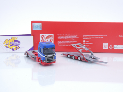 Preview: Herpa 318242 # Scania CR 20 HD Transport-Hängerzug " Riwatrans " 1:87