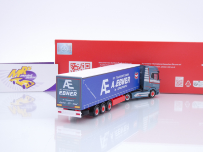 Preview: Herpa 318693 # DAF XG+ 2/3-achs Gardinenplanen-Sattelzug " A. Ebner Transporte " 1:87