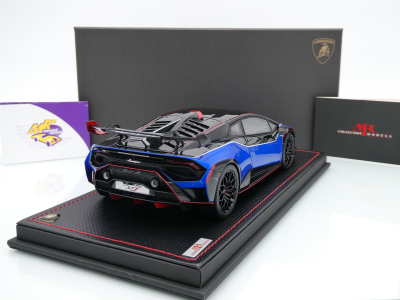 Preview: MR Collection LAMBO063 # Lamborghini Huracan STJ Baujahr 2023 " Blu Eliadi " 1:18