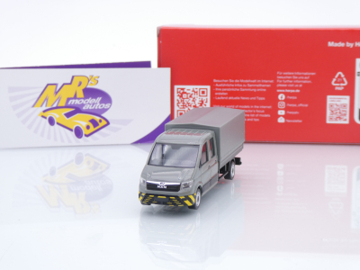 Herpa 098328 # MAN TGE Doppelkabine Doka mit Pritsche " grau-gelb " 1:87