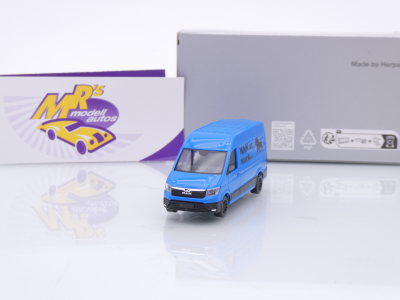 Herpa 918916 # MAN eTGE Kasten HD blau-schwarz " eXtra Sondermodell " 1:87