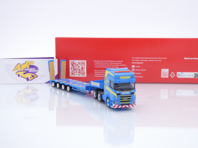 Preview: Herpa 318884 # Scania CR 20 HD Semitieflade-Sattelzug " Martin Wittwer " 1:87