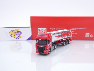 Herpa 319041 # Iveco S-Way Chemietank-Sattelzug rot-chrom " Canil " 1:87