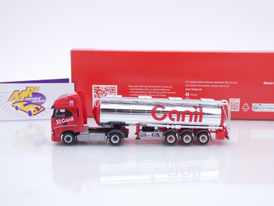 Preview: Herpa 319041 # Iveco S-Way Chemietank-Sattelzug rot-chrom " Canil " 1:87