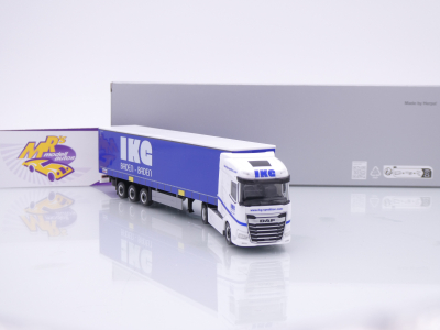 Preview: Herpa 959001 # DAF XG 2/3-achs Gardinenplanen-Sattelzug " IKG Spedition " 1:87
