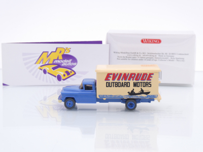 Preview: Wiking 0444 02 # Chevrolet 2-achs Koffer-LKW Baujahr 1955-56 " Evinrude Motors " 1:87