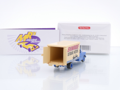 Preview: Wiking 0444 02 # Chevrolet 2-achs Koffer-LKW Baujahr 1955-56 " Evinrude Motors " 1:87