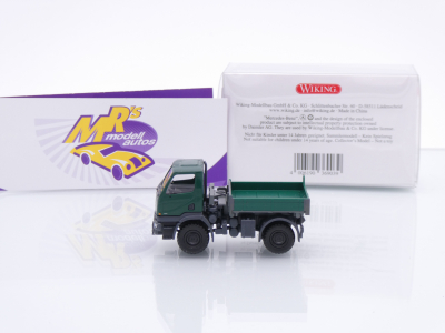 Preview: Wiking 0369 03 # Mercedes-Benz Unimog U20 + Ladekran Baujahr 2007 " Moosgrün " 1:87