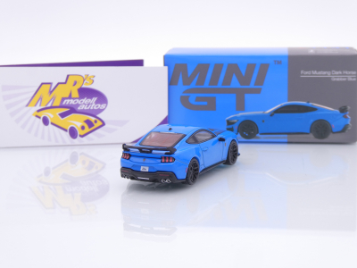 Preview: TSM MINI GT MGT01141-L # Ford Mustang Dark Horse Baujahr 2024 LHD " Grabber Blue " 1:64