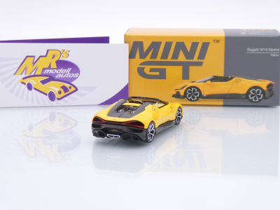 Preview: TSM MINI GT MGT01137-L # Bugatti W16 Mistral Cabrio Baujahr 2023 LHD " gelbmetallic-carbon ( Yellow / Carbon ) " 1:64
