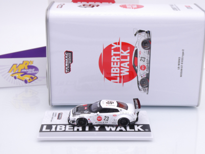 Preview: Tarmac Works T64-090-WH # Nissan Skyline GT-R R35  Öl Dose " Liberty Walk " 1:64