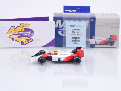 Preview: TSM Mini GT MGT01099-L # McLaren MP4/4 F1 #12 Win Japan GP 1988 " Ayrton Senna " 1:64
