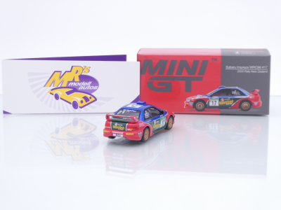 Preview: TSM Mini GT MGT01211-L # Subaru Impreza Rallye Neuseeland 2000 " Possum" Bourne - Craig Vincent " 1:64
