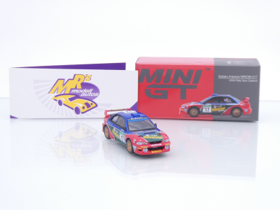 Preview: TSM Mini GT MGT01211-L # Subaru Impreza Rallye Neuseeland 2000 " Possum" Bourne - Craig Vincent " 1:64