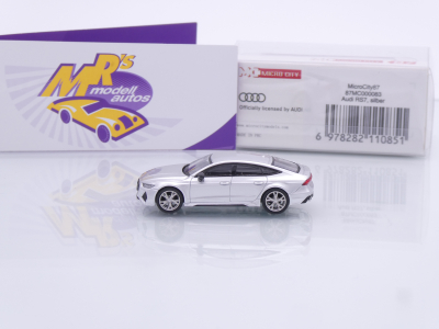 Preview: Micro City Herpa 87MC000083 # Audi RS7 Sportback Baujahr 2023 " silbermetallic " 1:87