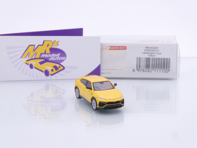 Preview: Micro City Herpa 87MC000107 # Lamborghini Urus Baujahr 2018 " Giallo Modena " 1:87
