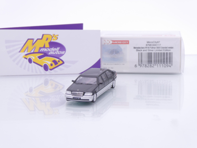 Micro City Herpa 87MC000117 # Mercedes Pullman S600 W140 Baujahr 1995 " schwarz-silber " 1:87