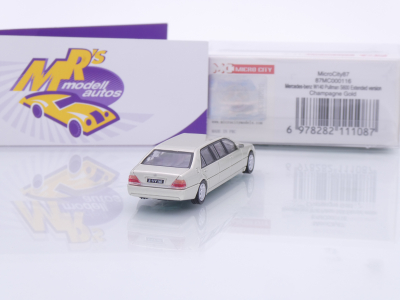 Preview: Micro City Herpa 87MC000116 # Mercedes-Benz Pullman S600 W140 Baujahr 1995 " Champagne " 1:87
