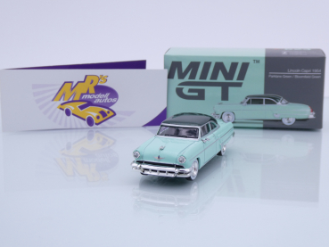 TSM MINI GT MGT00623-L # Lincoln Capri Coupe Baujahr 1954 LHD " mintgrün-dunkelgrünmetallic ( Parklane Green / Bloomfield Green ) " 1:64