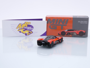 Preview: TSM MINI GT MGT00678-L # Aston Martin Valkyrie LHD " orange-carbon ( Maximum Orange ) " 1:64
