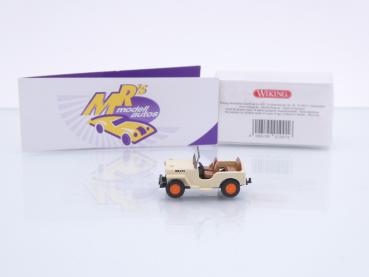 Preview: Wiking 0010 01 # Willys Jeep CJ-3A Baujahr 1949-53 " elfenbeinbeige " 1:87