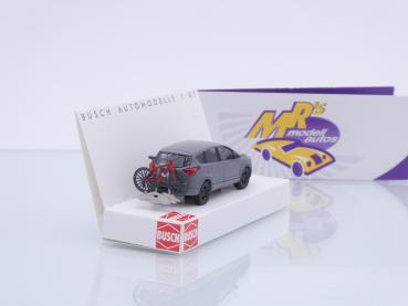 Preview: Busch 53528 # Ford Kuga mit Biketräger und Mountainbike " dunkelgrau " 1:87