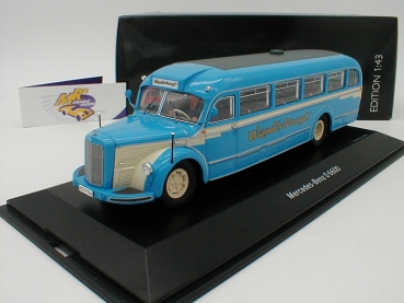 Schuco 02748 # Mercedes Benz O 6600 Reisebus in blau " Wanderfreunde " mit Fahrerfigur 1:43
