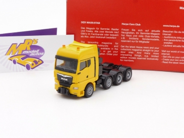 Herpa 313537 # MAN TGX GX Schwerlastzugmaschine 4-achs " gelb " 1:87