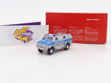 Herpa 095785 # ATF Dingo 2 Einsatzfahrzeug silbermetallic-blau " Police " 1:87