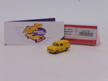 Herpa 942799 # Trabant 601 Universal Kombi gelb " Deutsche Post " 1:87