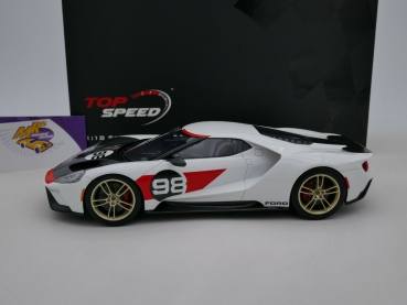 Preview: Top Speed TS0317 # Ford GT Nr.98 Heritage Edition 2021 " weiß-schwarz-rot " 1:18