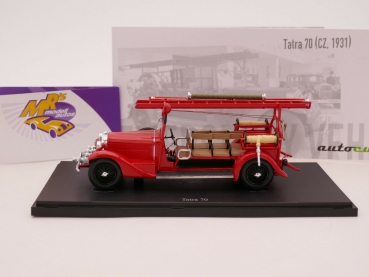 Preview: Autocult 12014 # Tatra 70 Feuerwehr Leiterwagen Baujahr 1931 " rot " 1:43