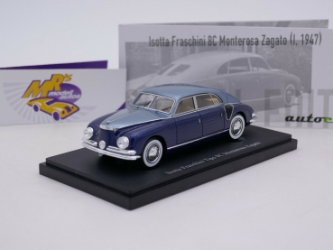 Autocult 05037 # Isotto Fraschini 8C Monterosa Zagato Coupe Baujahr 1947 " blaumetallic " 1:43