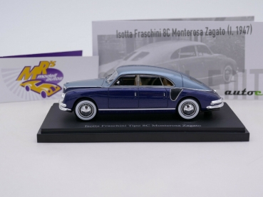 Preview: Autocult 05037 # Isotto Fraschini 8C Monterosa Zagato Coupe Baujahr 1947 " blaumetallic " 1:43