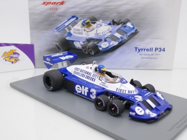 Preview: Spark 18S573 # Tyrell P34 F1 Nr.3 6ter Platz Italien GP 1977 " Ronnie Peterson " 1:18