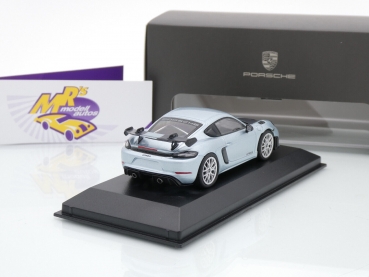 Preview: Spark WAP0200020NGT4 # Porsche 718 Cayman GT4 RS Baujahr 2022 " silberblaumetallic-carbon (azzurothetysmetallic) " 1:43
