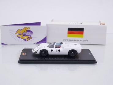 Preview: Spark SG819 # Porsche 910 2nd 1000km Nürburgring 1967 " Paul Hawkins - Gerhard Koch " 1:43