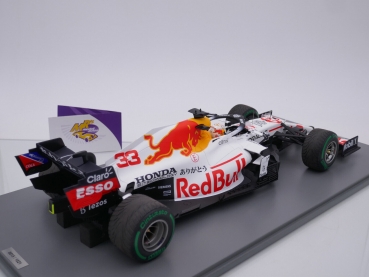 Preview: Spark 12S031 # Red Bull Honda RB16B Nr.33 2nd Türkish GP 2021 white special livery " Max Verstappen " 1:12